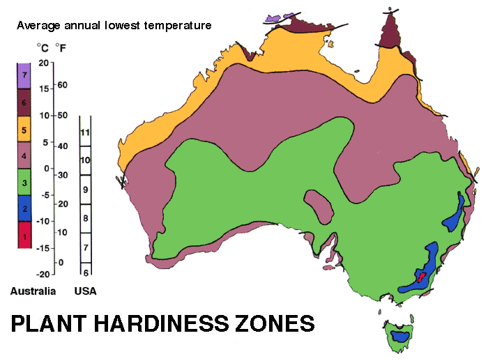 plant hardiness zones australia